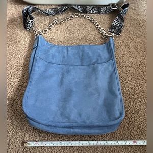 Ah•Dorned Faux Suede Messenger Bag